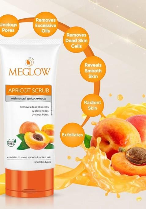 Meglow Set Of 6 Apricot With Vitamin E Exfoliating Face Scrub 70 G Each