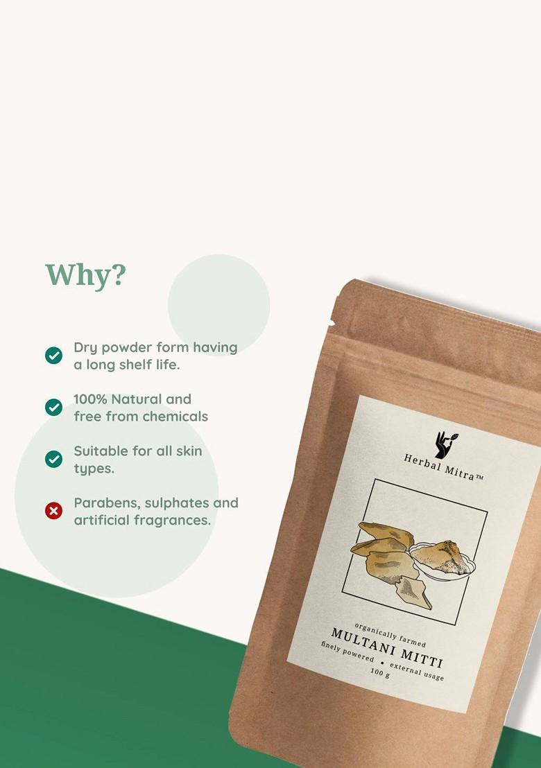 Herbal Mitra Pure Multani Mitti Powder Face Pack 100G