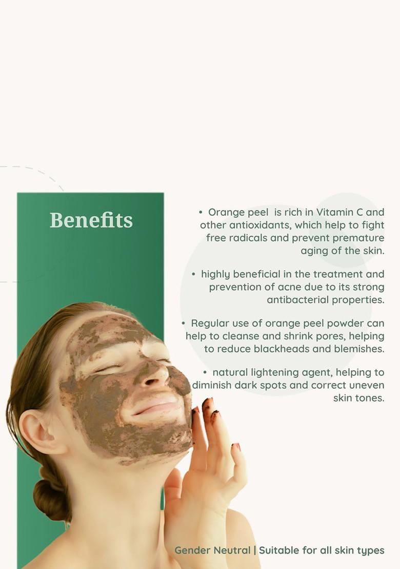 Herbal Mitra Set Of 2 Orange Peel Powder Multani Mitti For Face Pack 100 G Each