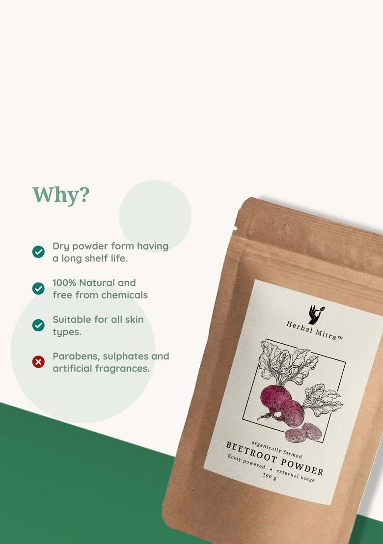Herbal Mitra Set Of 2 Sandalwood Beetroot Powder For Face Pack 100 G Each