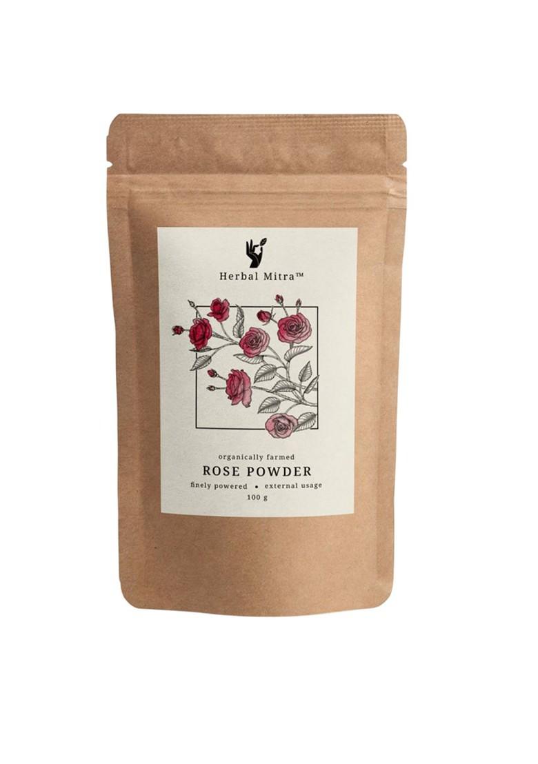 Herbal Mitra Natural Double Filtered Rose Powder For Skin Face Pack 100 G