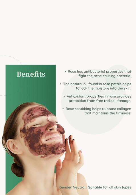 Herbal Mitra Natural Double Filtered Rose Powder For Skin Face Pack 100 G