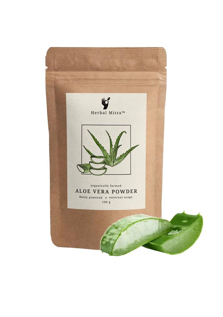 Herbal Mitra Natural Pure Aloe Vera Powder For Deep Cleansing Face Pack 100 G