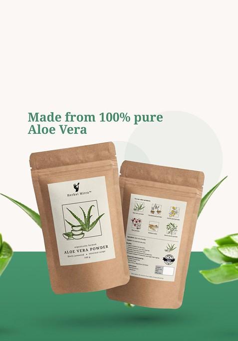 Herbal Mitra Natural Pure Aloe Vera Powder For Deep Cleansing Face Pack 100 G