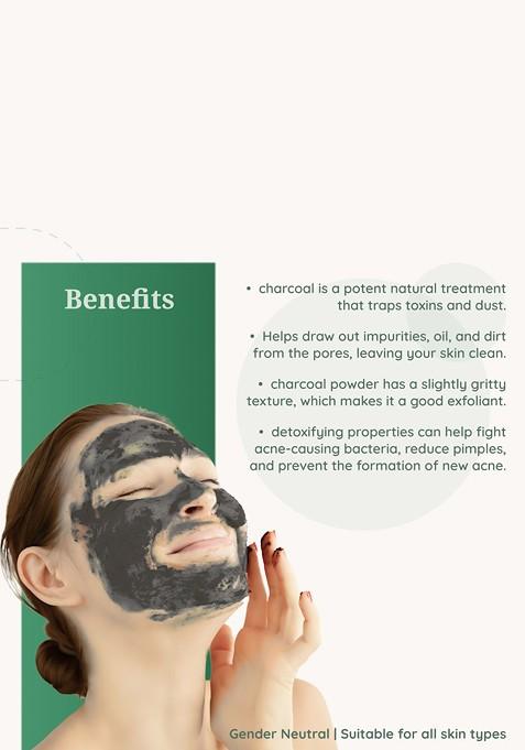 Herbal Mitra Natural Charcoal Powder Face Pack For Removes Dead Skin 100G