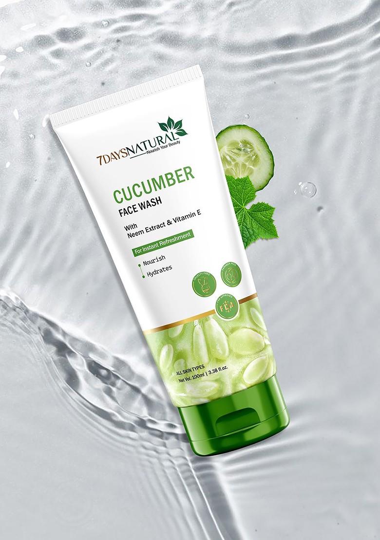 7Daysnatural Natural Cucumber Face Wash With Neem Extract Vitamin E 100 Ml