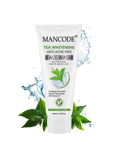 Mancode Tea Whitening Anti Acne Face Wash With Neem Salicylic Acid 100 Ml