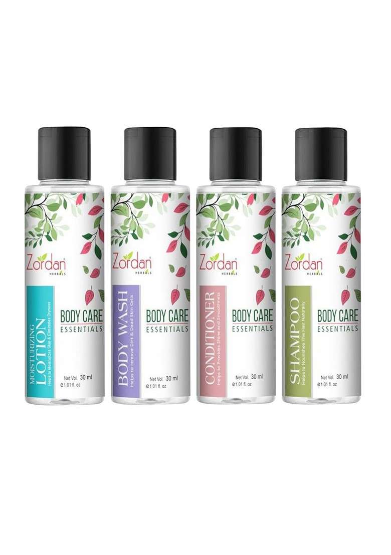 Zordan Set Of 4 Body Wash Shampoo Lotion Conditioner 30 Ml Each - Indya