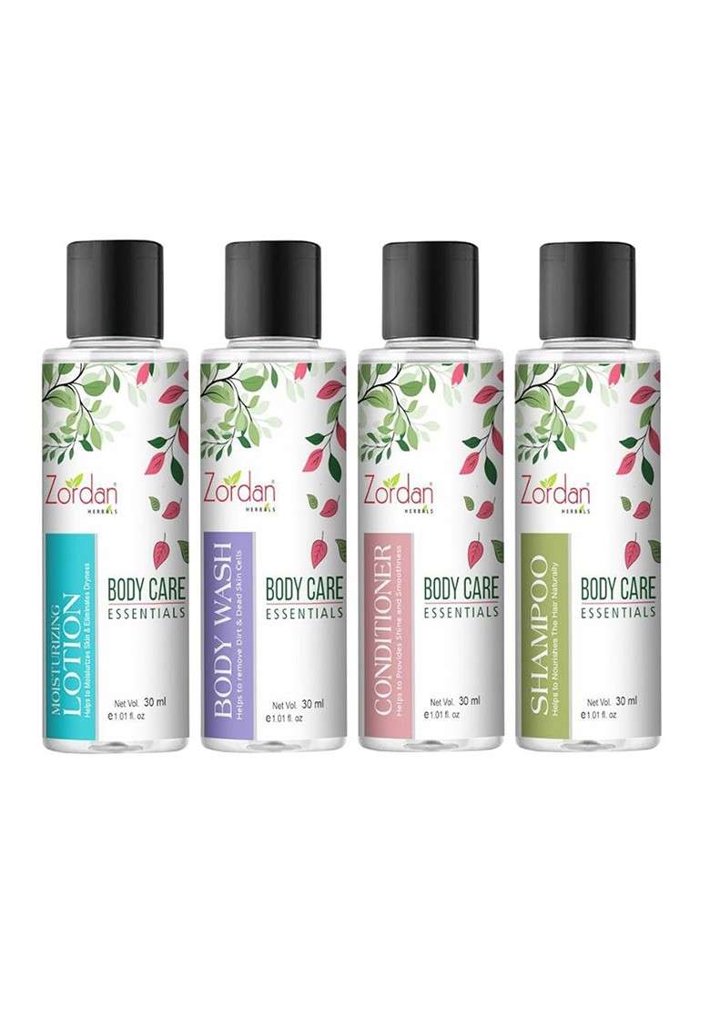 Zordan Set Of 4 Body Wash Shampoo Lotion Conditioner 30 Ml Each - Indya