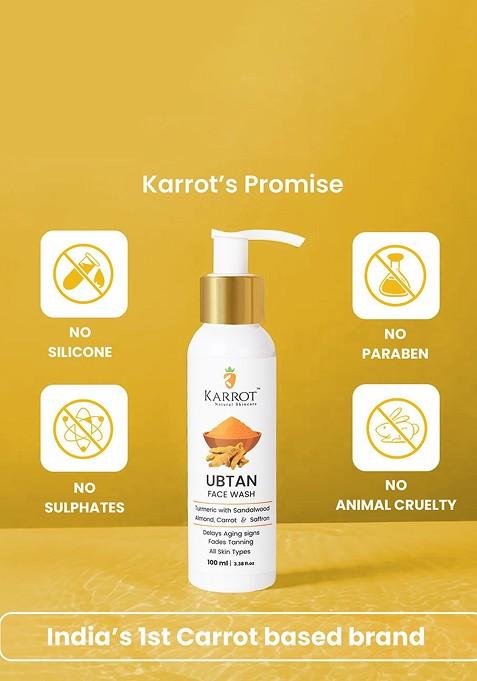 Karrot Natural Skincare Ubtan Brightening Glowing Face Wash 100 Ml