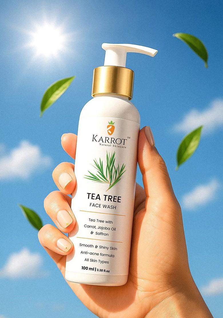 Karrot Natural Skincare Tea Tree Face Wash For Oily Acne Prone Skin 100 Ml