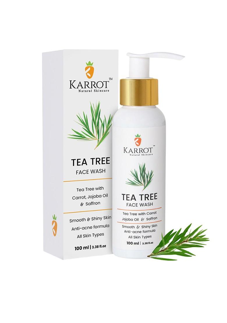 Karrot Natural Skincare Tea Tree Face Wash For Oily Acne Prone Skin 100 Ml