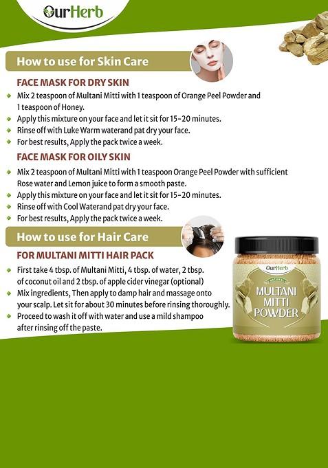 Ourherb Set Of 3 Orange Peel With Rose Petals Multani Mitti Powder Face Pack 100 G Each