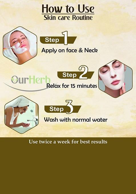 Ourherb Set Of 3 Orange Peel With Rose Petals Multani Mitti Powder Face Pack 100 G Each