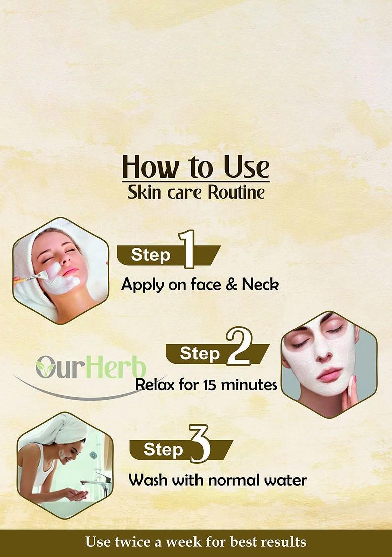 Ourherb Set Of 3 Sandalwood Orange Peel Multani Mitti Powder Face Packs 100 G Each