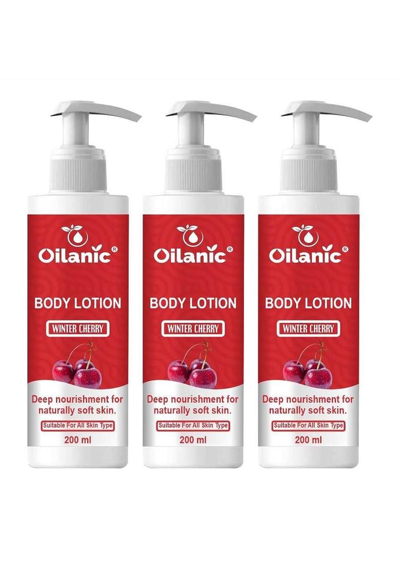 Oilanic Set Of 3 Winter Cherry Body Lotion For Deep Nourishment 200 Ml Each