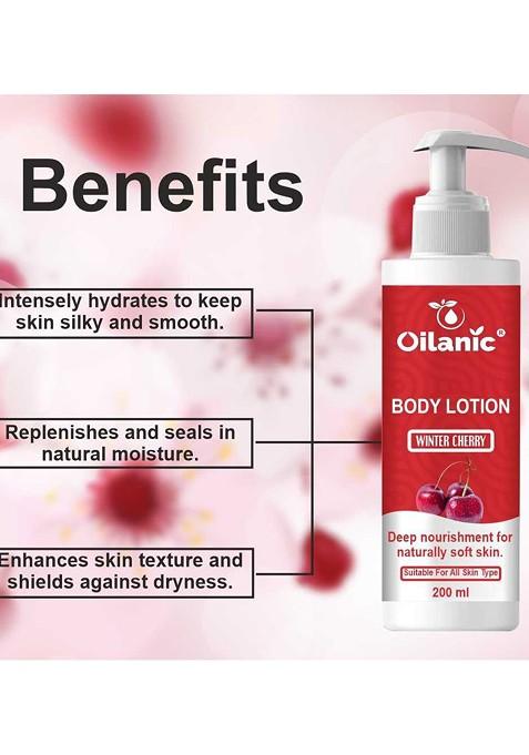 Oilanic Set Of 3 Winter Cherry Body Lotion For Deep Nourishment 200 Ml Each