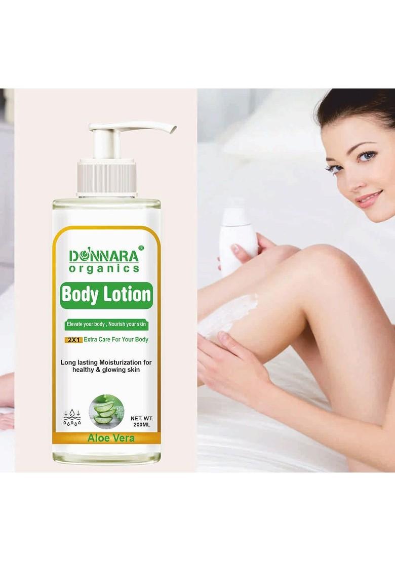 Donnara Organics Set Of 3 Aloe Vera Body Lotion For Healthy Glowing Skin 200 Ml Each