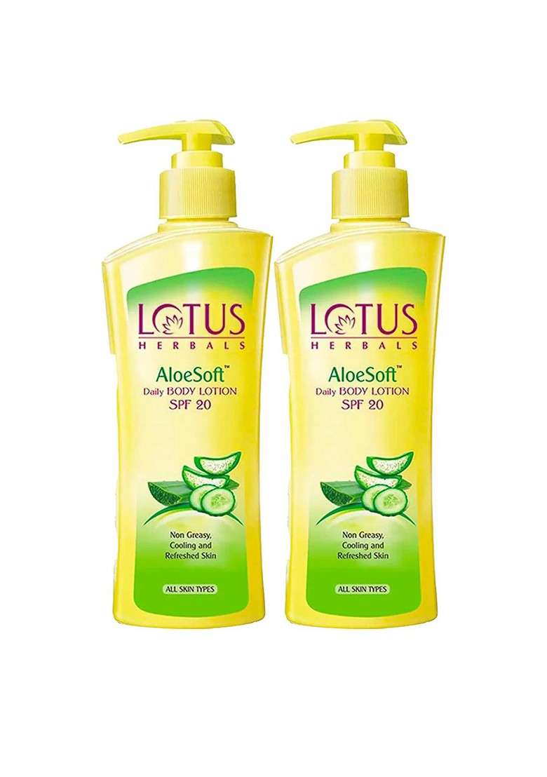 Lotus Herbals Aloesoft Set Of 2 Daily Body Lotion Spf 20 250Ml Each - Indya