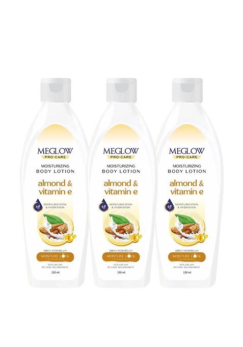 Meglow Set Of 3 Moisturizing Body Lotion With Vitamin E 150 Ml Each