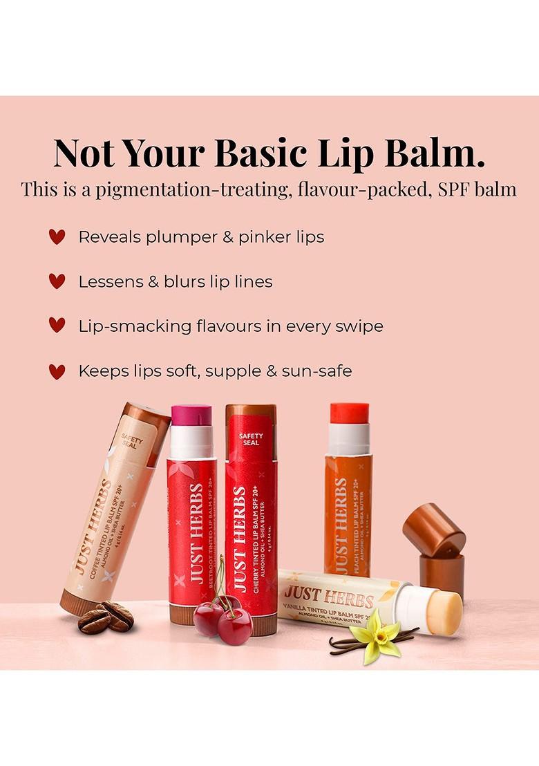 Just Herbs Spf 20 Tinted Lip Balm With Almond Oil Shea Butter 4 G Coffee