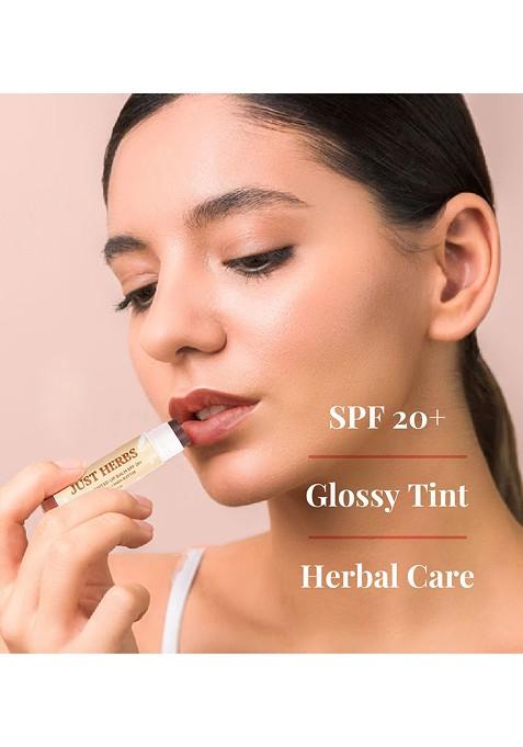 Just Herbs Spf 20 Tinted Lip Balm With Almond Oil Shea Butter 4 G Coffee