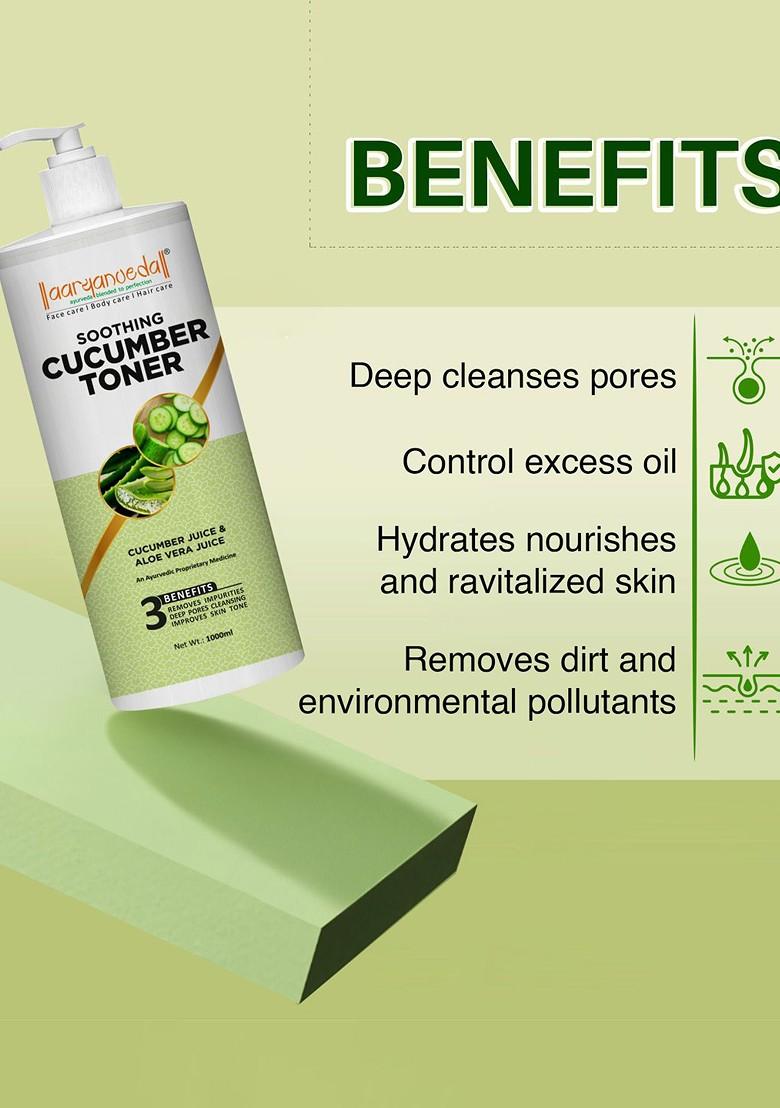 Aryanveda Cucumber Face Toner With Aloevera Juice For Glowing Skin 1000 Ml