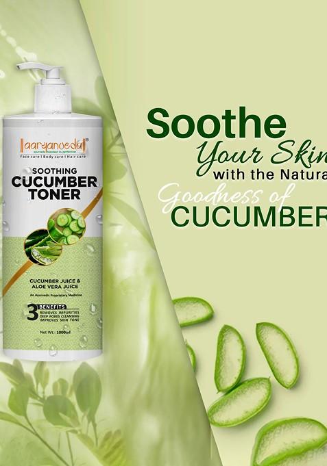 Aryanveda Cucumber Face Toner With Aloevera Juice For Glowing Skin 1000 Ml