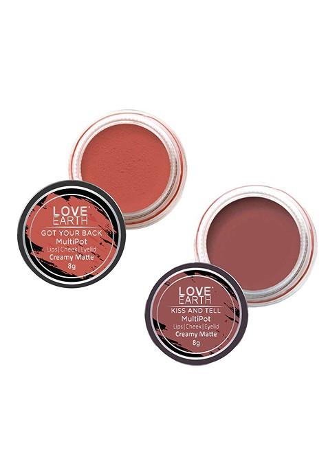 Love Earth Set Of 2 Creamy Matte Lip Cheek Tint 8 G Each Got Your Back Kiss And Tell