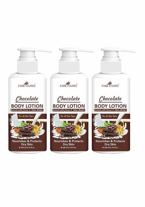 Park Daniel Set Of 3 Chocolate Body Lotion With Shea Butter Cocoa 200Ml Each