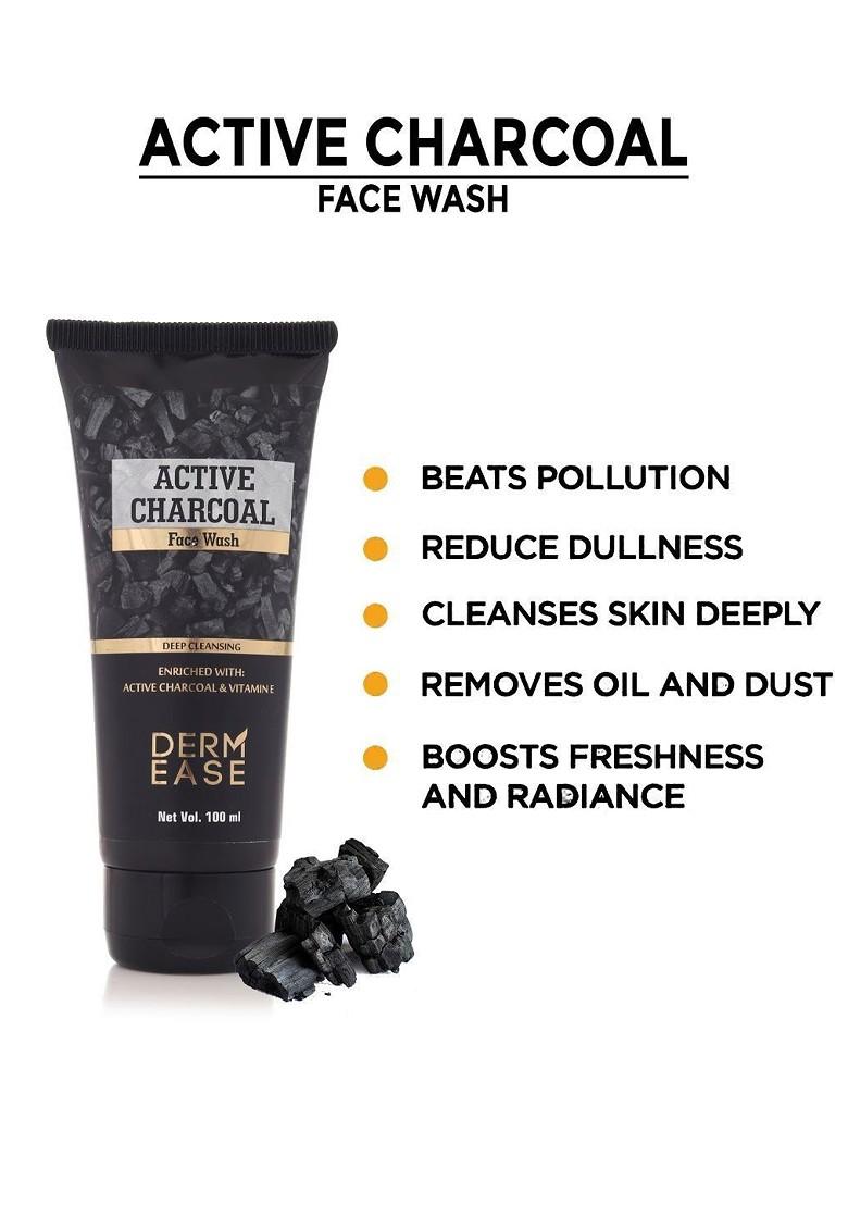 Dermease Active Charcoal Face Wash With Vitamin E 100 Ml