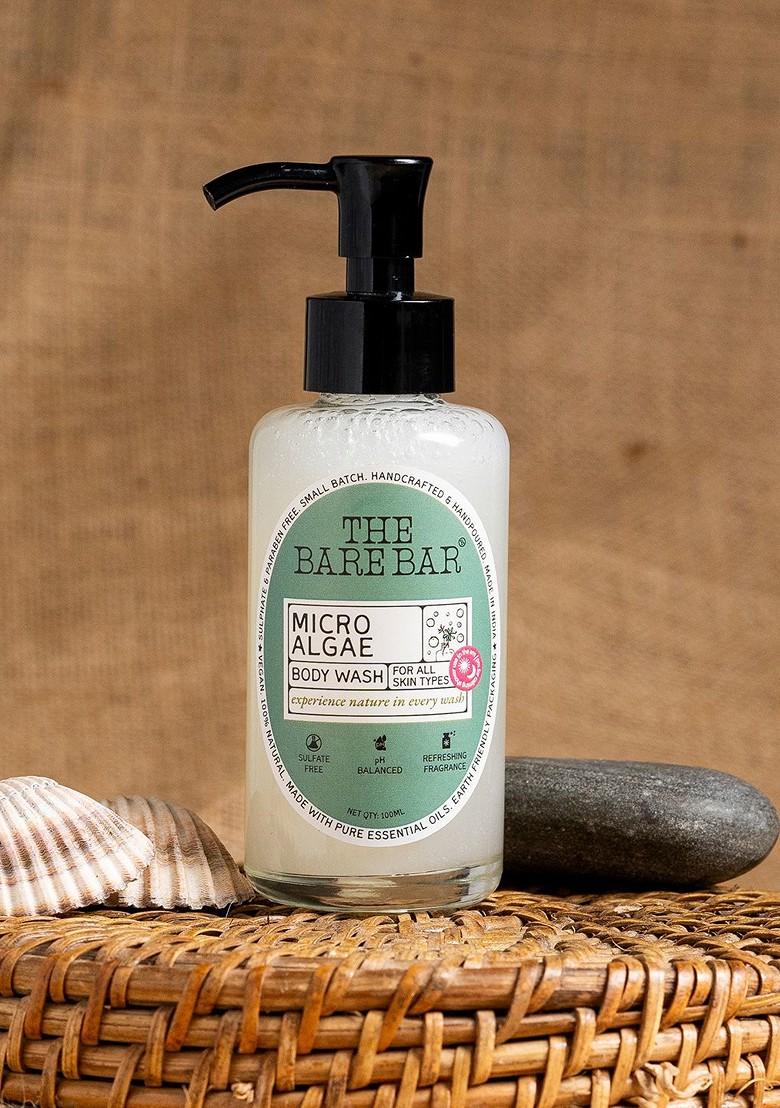 The Bare Bar Micro Algae Body Wash For Skin Hydration Moisturizing Nourishing 100 Ml