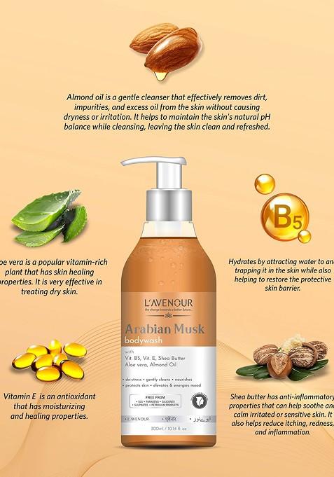 L'Avenour Arabian Musk Body Wash For Deep Cleansing With Shea Butter 300 Ml