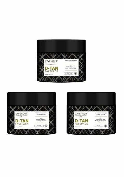 L'Avenour Set Of 3 D Tan Face Pack For Removal With Aloe Vera 200 G Each