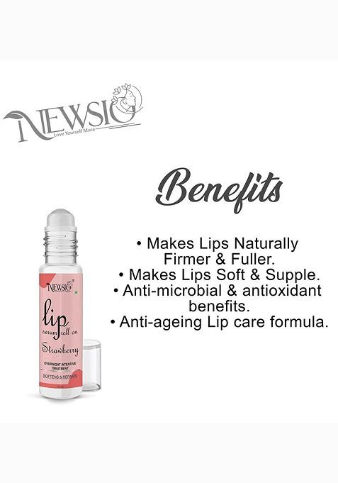 Newsio Set Of 4 Roll On Lip Serum For Softening Repair 10 Ml Each Strawberry