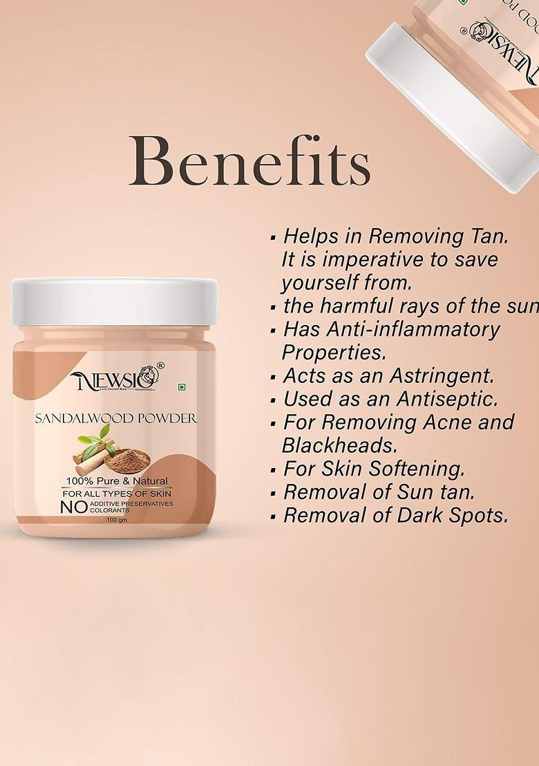 Newsio Set Of 4 Pure Natural Sandalwood Powder For Skin 100G Each