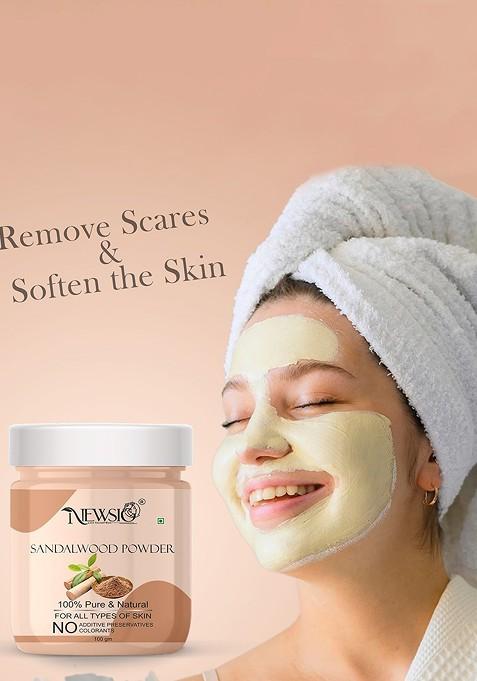 Newsio Set Of 4 Pure Natural Sandalwood Powder For Skin 100G Each
