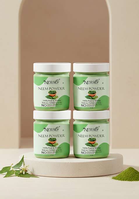 Newsio Set Of 4 Pure Natural Neem Leaves Powder For Skin Hair 100G Each