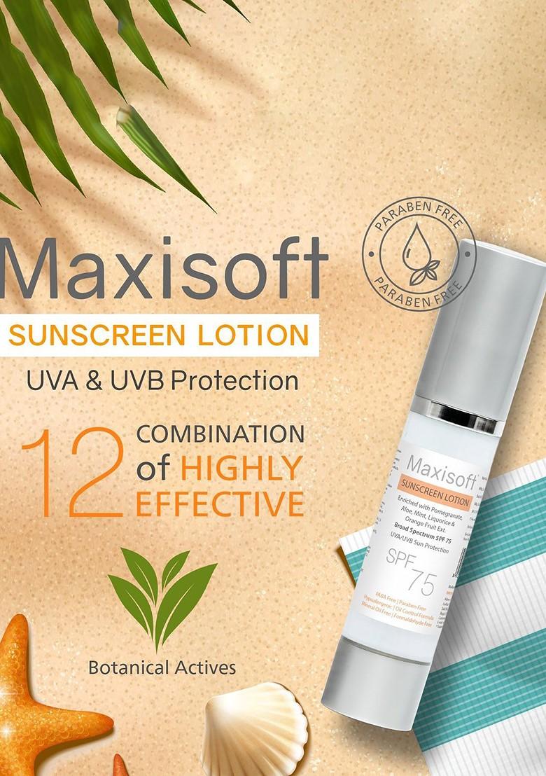Maxisoft Set Of 3 Sunscreen Lotion Spf 75 Uva Uvb Protection 50 Ml Each