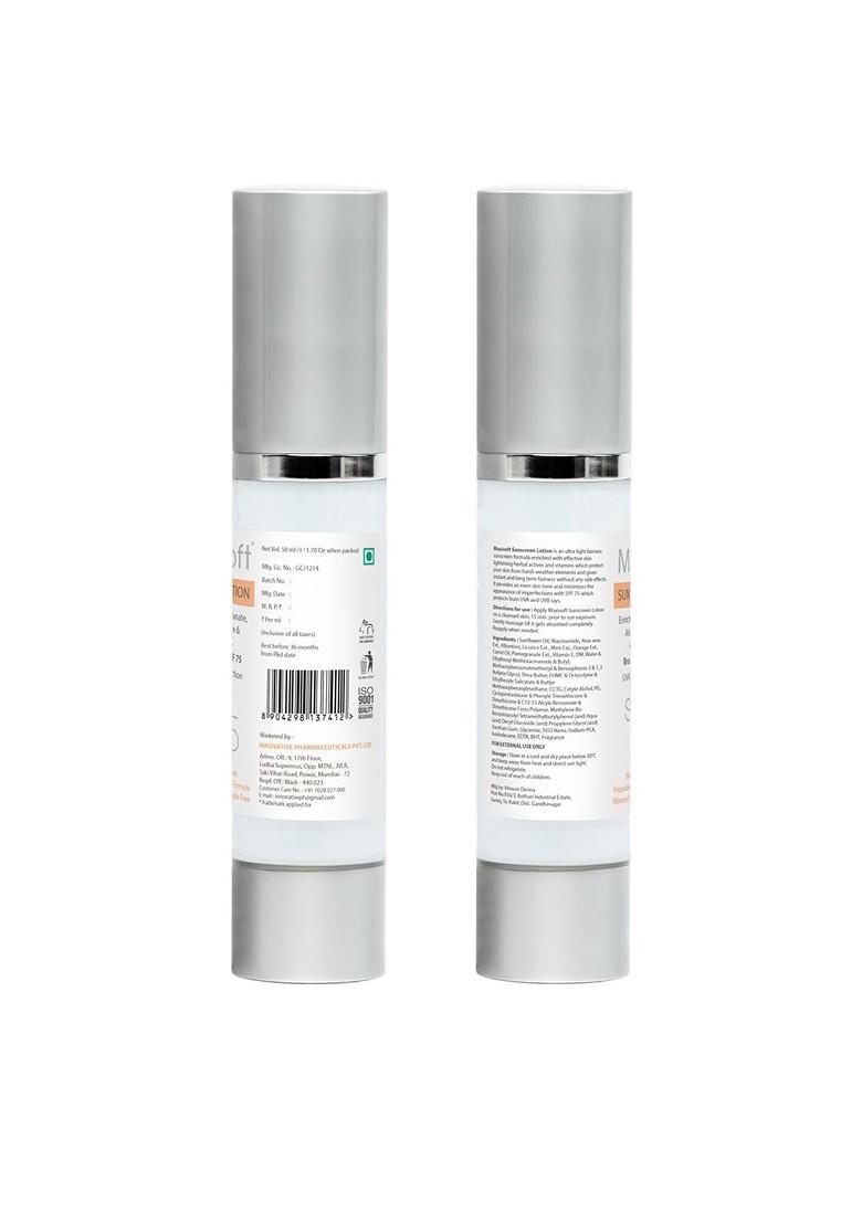 Maxisoft Set Of 3 Sunscreen Lotion Spf 75 Uva Uvb Protection 50 Ml Each