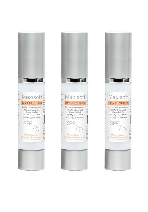 Maxisoft Set Of 3 Sunscreen Lotion Spf 75 Uva Uvb Protection 50 Ml Each