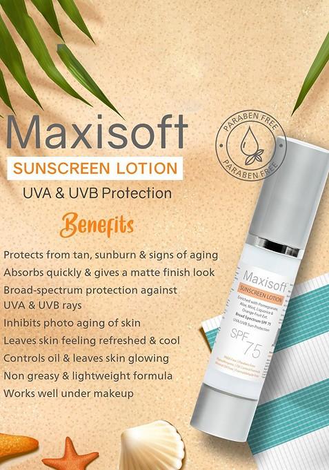 Maxisoft Set Of 3 Sunscreen Lotion Spf 75 Uva Uvb Protection 50 Ml Each