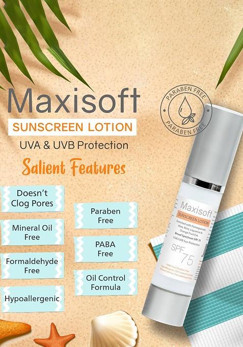 Maxisoft Set Of 3 Sunscreen Lotion Spf 75 Uva Uvb Protection 50 Ml Each