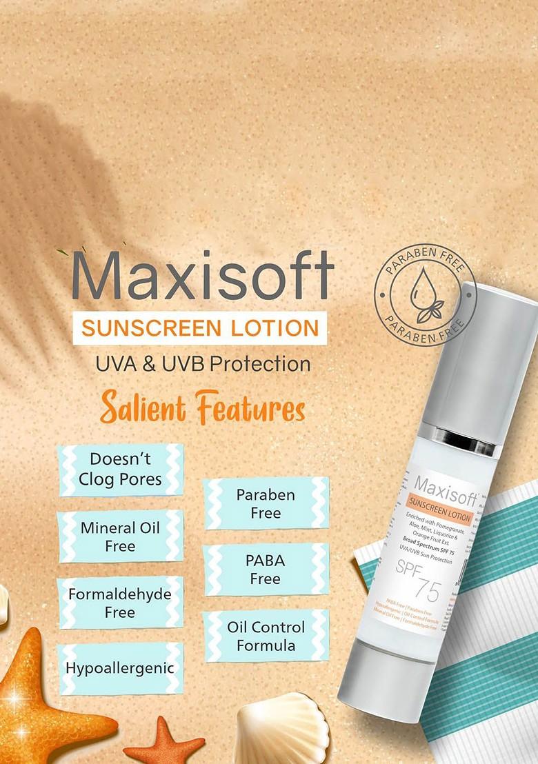 Maxisoft Set Of 2 Sunscreen Lotion Spf 75 Uva Uvb Protection 50 Ml Each