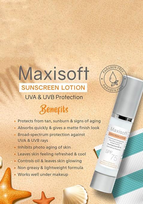 Maxisoft Set Of 2 Sunscreen Lotion Spf 75 Uva Uvb Protection 50 Ml Each