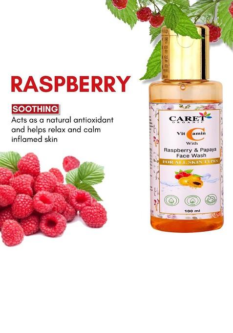 Caret Organic Vitamin C With Raspberry Papaya Face Wash For All Skin Type 100 Ml
