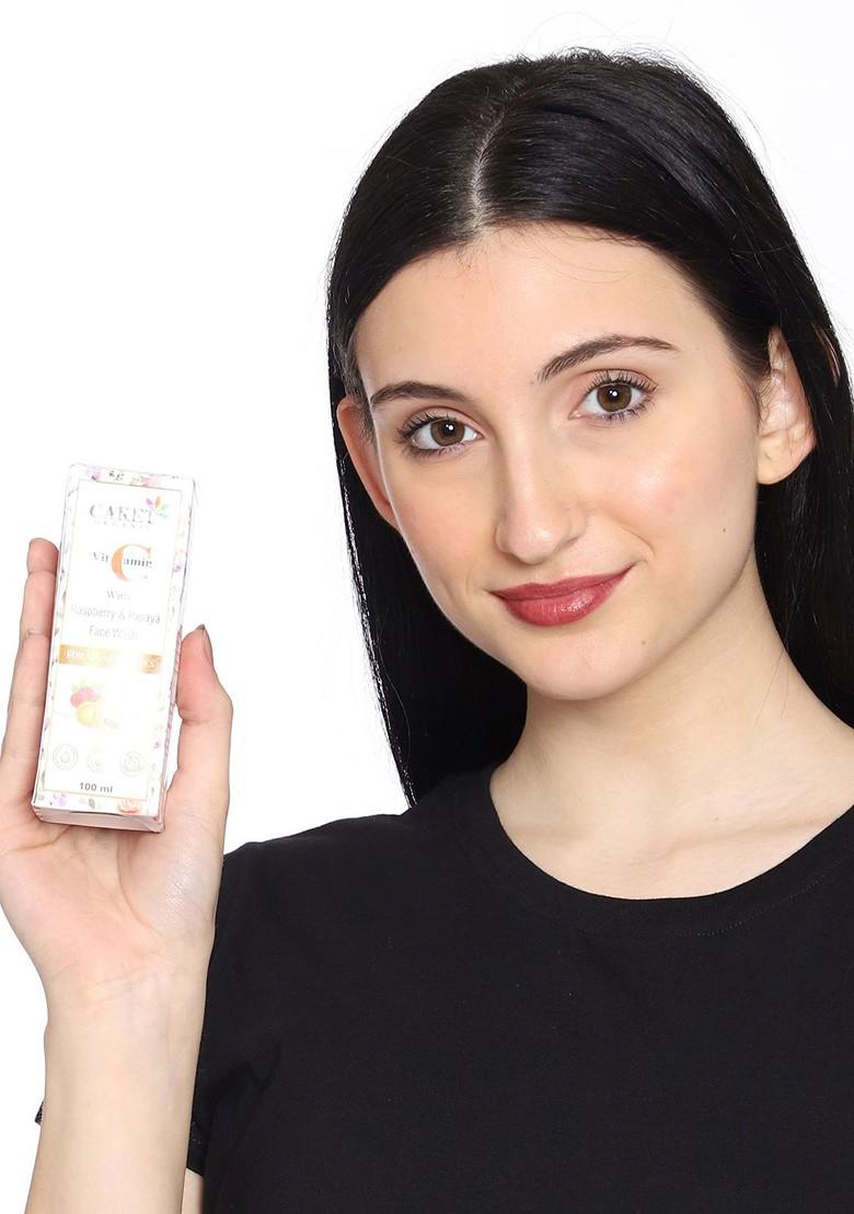 Caret Organic Vitamin C With Raspberry Papaya Face Wash For All Skin Type 100 Ml