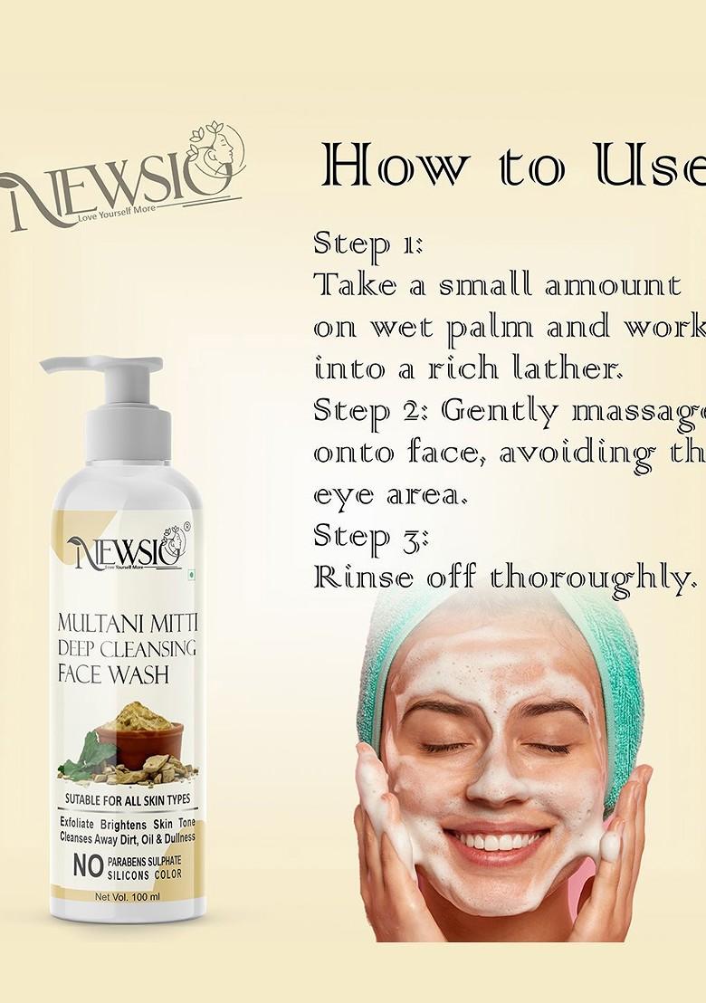 Newsio Multani Mitti Deep Cleansing Face Wash 100 Ml