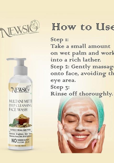 Newsio Multani Mitti Deep Cleansing Face Wash 100 Ml
