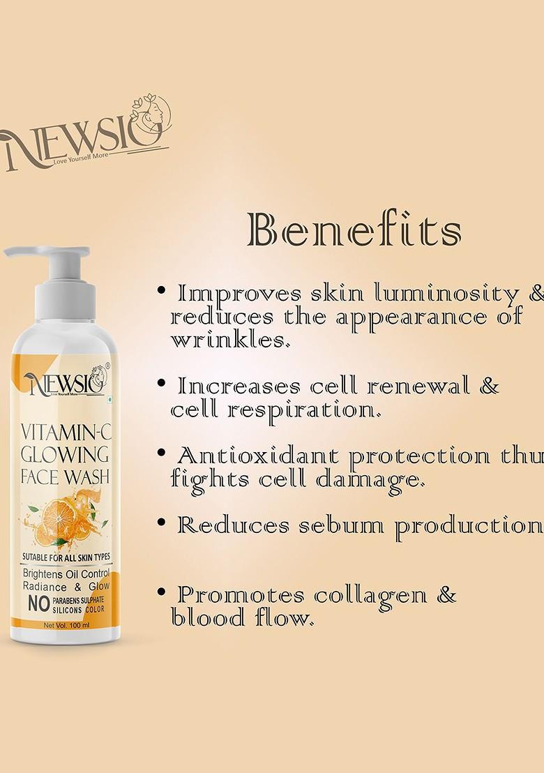 Newsio Set Of 3 Vitamin C Glowing Face Wash 100 Ml Each